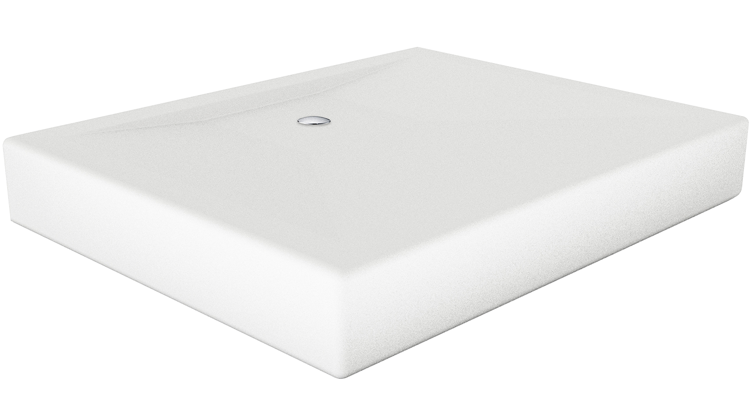 White square shower tray with a central drain